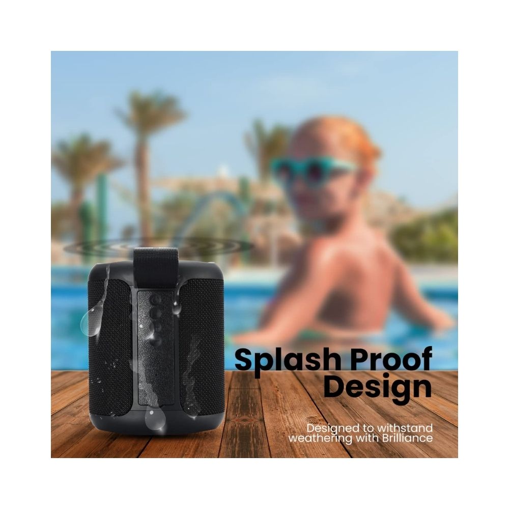 Portronics SoundDrum P 20W Portable Bluetooth Speaker with 6-7 hrs Playback Time Handsfree Calling USB Slot Aux-in Port Type C Charging Black