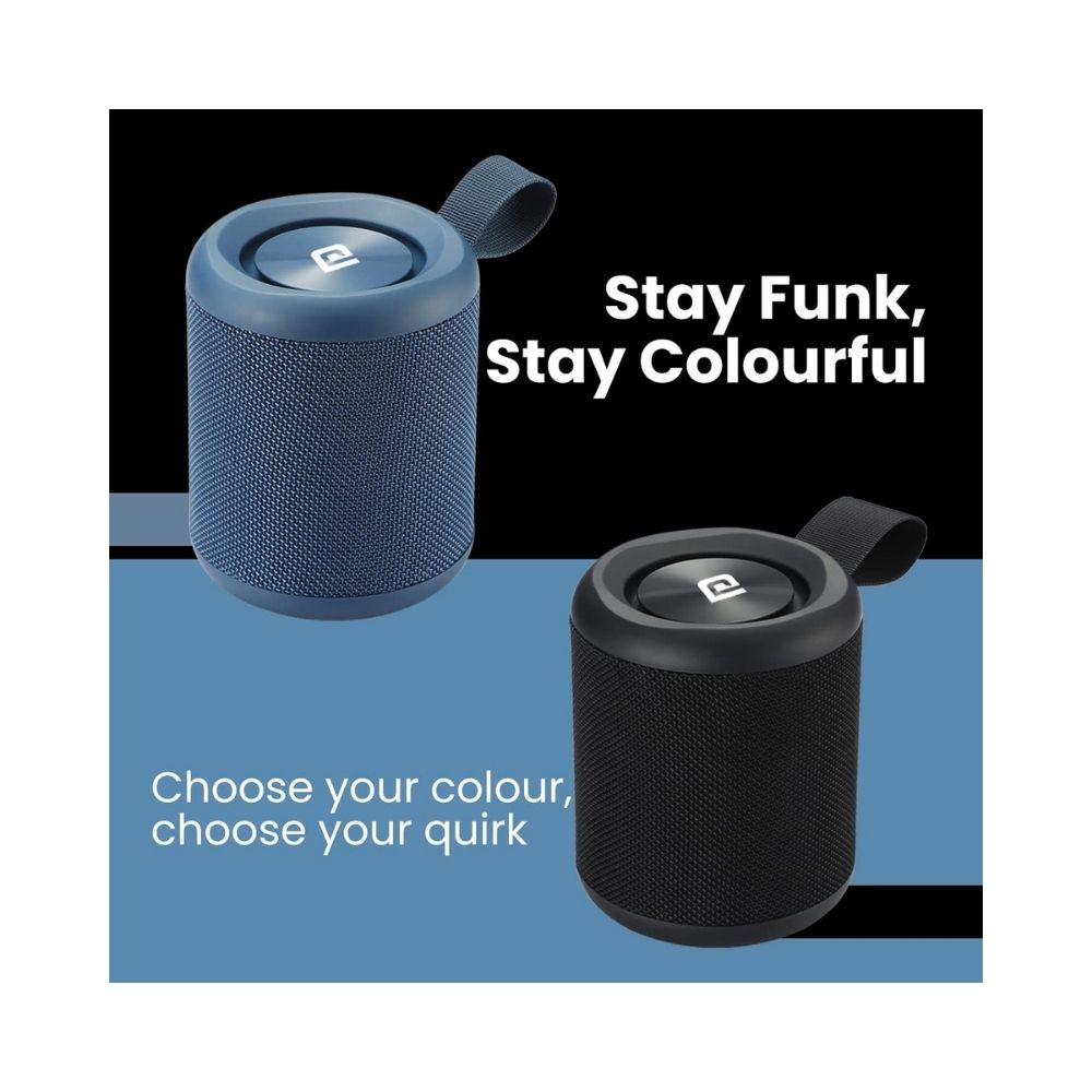 Portronics SoundDrum P 20W Portable Bluetooth Speaker with 6-7 hrs Playback Time Handsfree Calling USB Slot Aux-in Port Type C Charging Blue