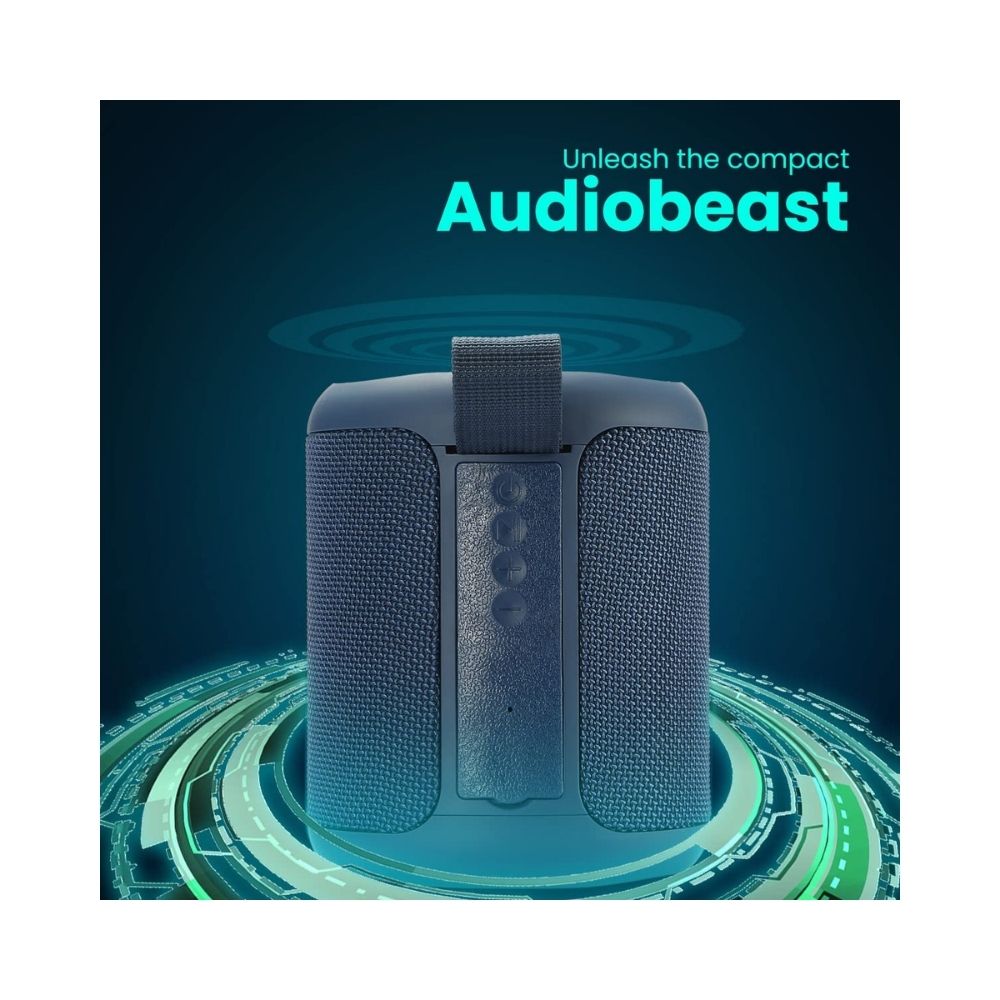 Portronics SoundDrum P 20W Portable Bluetooth Speaker with 6-7 hrs Playback Time Handsfree Calling USB Slot Aux-in Port Type C Charging Blue