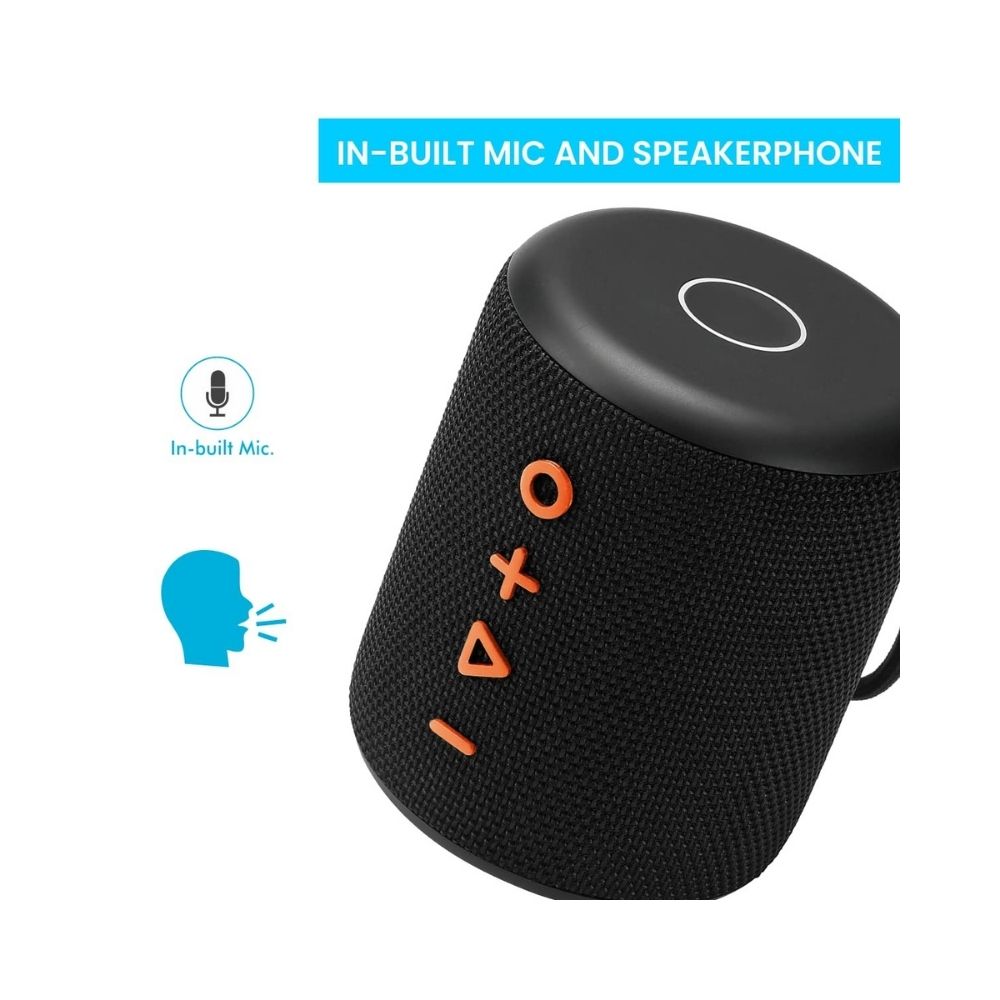 Portronics SoundDrum Plus a 15W POR-1040 Bluetooth 50 Portable Stereo Speaker Comes with Boosted Bass - Black