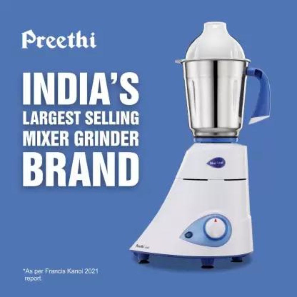 Preethi Blue Leaf Gold MG 150 Mixer Grinder 750 watt 3 Jars White