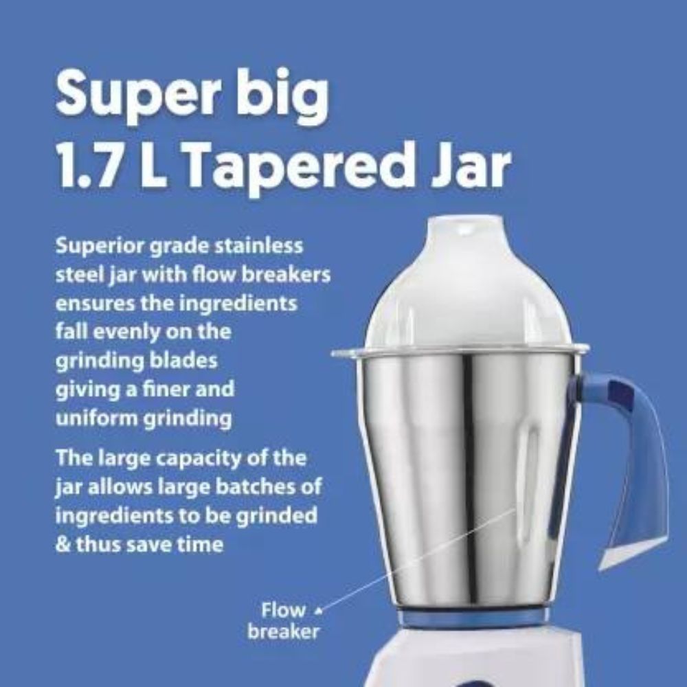 Preethi Blue Leaf Gold MG 150 Mixer Grinder 750 watt 3 Jars White