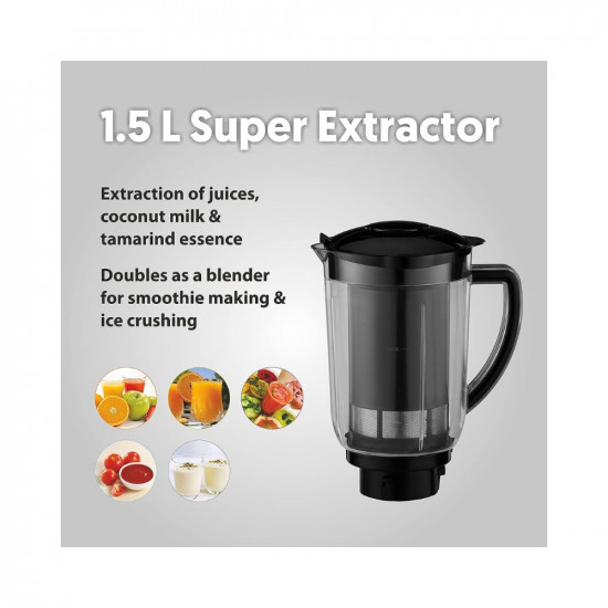 Preethi Crown Plus MG-258 Mixer Grinder 600 Watt WhitePurple 4 Jars - Super Extractor Juicer Jar with 5yr Motor Warranty  Lifelong Free Service Acrylonitrile Butadiene Styrene