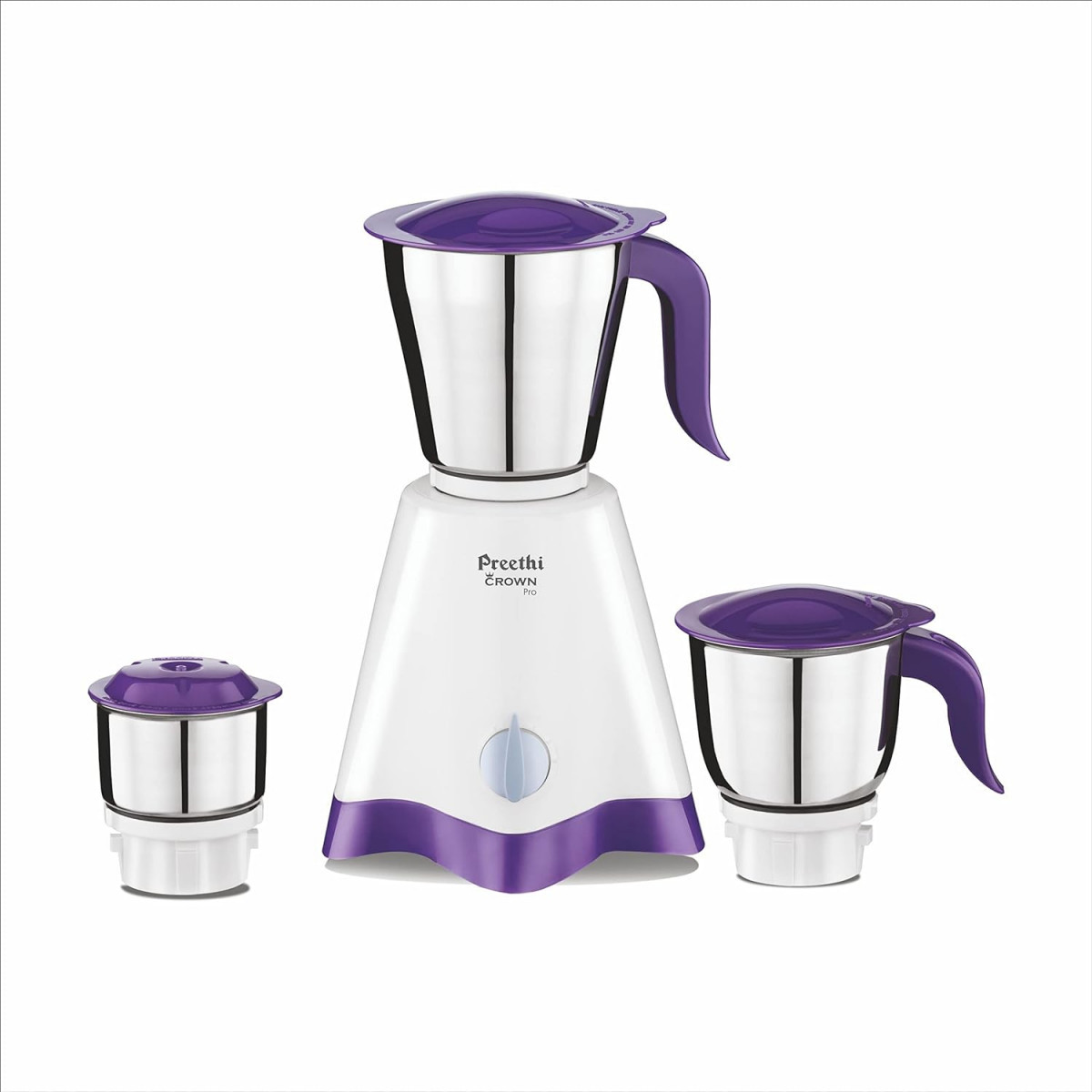 Preethi Crown Pro MG-254 Mixer grinder 600 watt WhitePurple 3 Jars with 5yr Motor Warranty  Lifelong Free Service