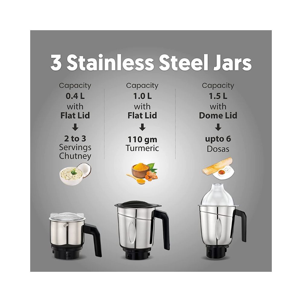 Preethi Galaxy MG225 Mixer Grinder 750 watt Pink 3 Jars