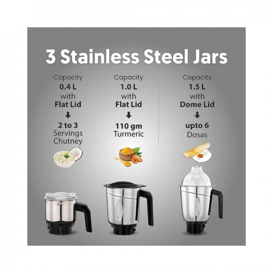 Preethi Galaxy Plus MG-250 Mixer grinder 750 watt PinkBlack 4 Jars - Super Extractor juicer Jar