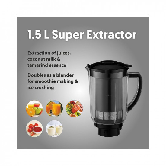 Preethi Galaxy Plus MG-250 Mixer grinder 750 watt PinkBlack 4 Jars - Super Extractor juicer Jar