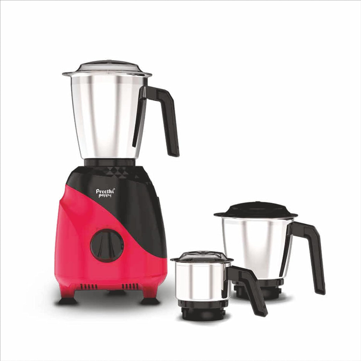 Preethi Peppy MG-245 mixer grinder 750 watt Black  Red 3 jars Vega W5 Motor with 5yr Warranty  Lifelong Free Service