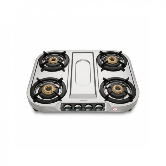 Preethi Shine stainless steel 4 Burner Gas Stove Manual Ignition