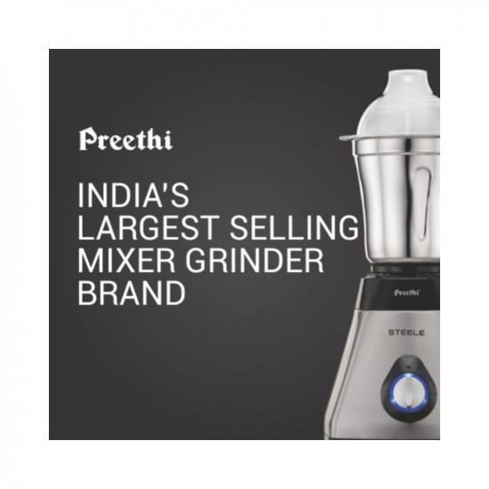 Preethi Steel Supreme MG-208 mixer grinder 750 watt Silver Black