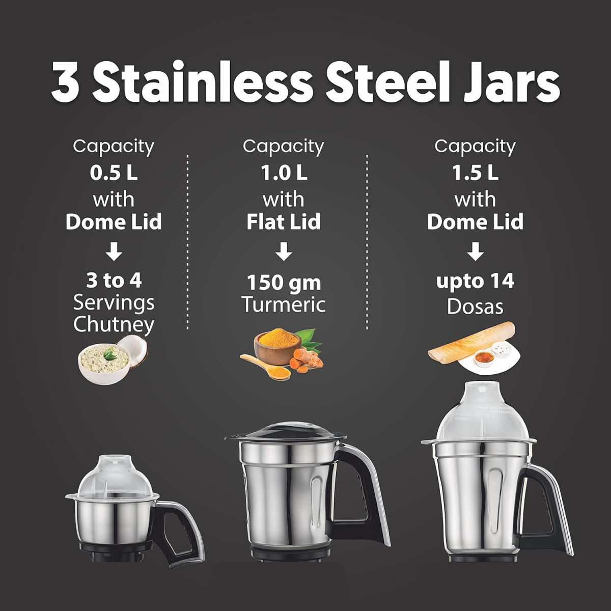 Preethi Steel Supreme MG-208 mixer grinder 750 watt Silver Black 4 jars - Super Extractor juicer Jar Vega W5 motor with 5yr Warranty  Lifelong Free Service