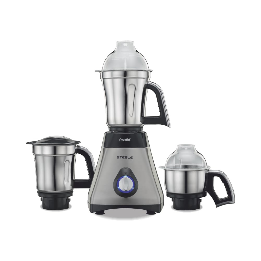 Preethi Steele 110 V MG-206 550 Watt 3 Jars Turbovent Technology 2 years product warranty SilverBlack