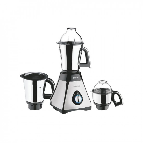 Preethi Steele MG 206 110 Volts Mixer Grinder 550 watt 3 Jars SilverBlack