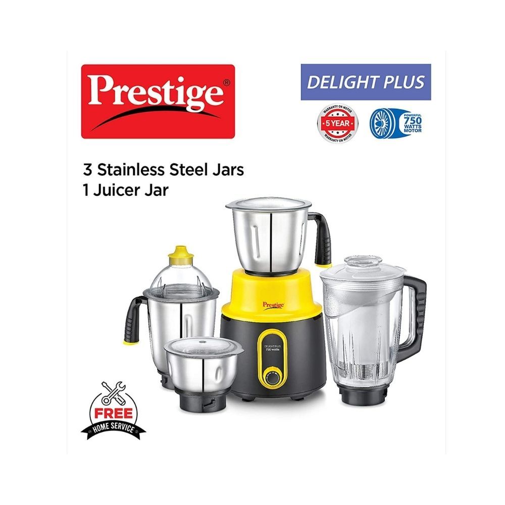 Prestige Delight Plus 750 W Mixer Grinder Yellow