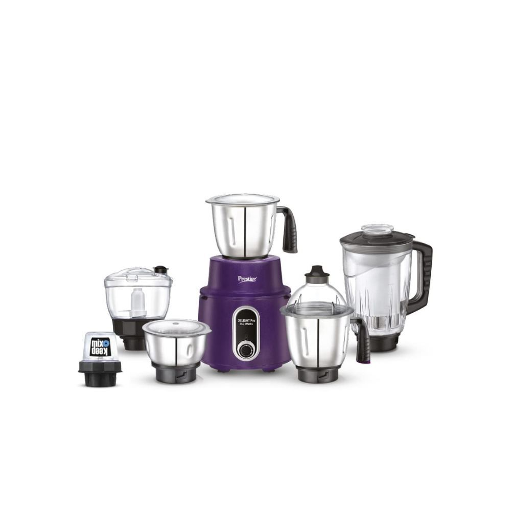 Prestige Delight Pro Mixer Grinder 750 W, 6 Jars, (1500 ml, 1000 ml, 1500 ml, 450 ml) (Purple)