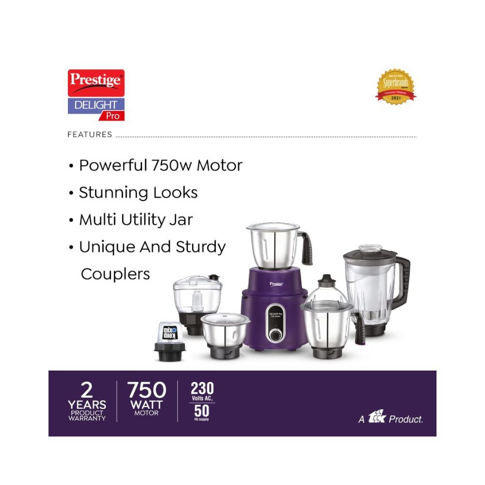 Prestige Delight Pro Mixer Grinder 750 W 6 Jars 1500 ml 1000