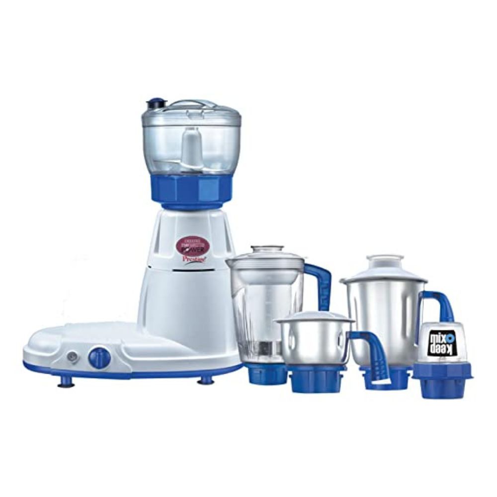 Prestige Delux Total Ls 41336 750 W Mixer Grinder 5 Jars White Blue