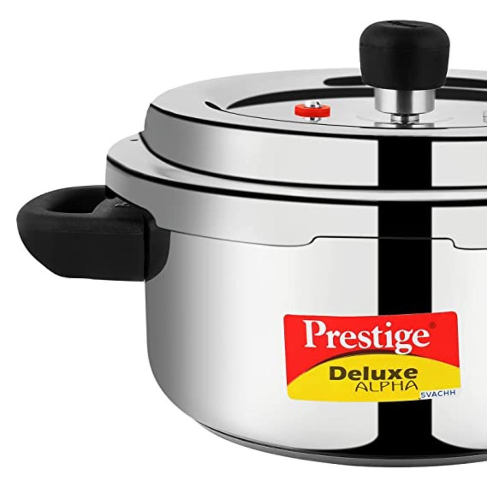 Prestige Deluxe Alpha Svachh Stainless Steel Spillage Control Pressure Cooker 3 L Silver