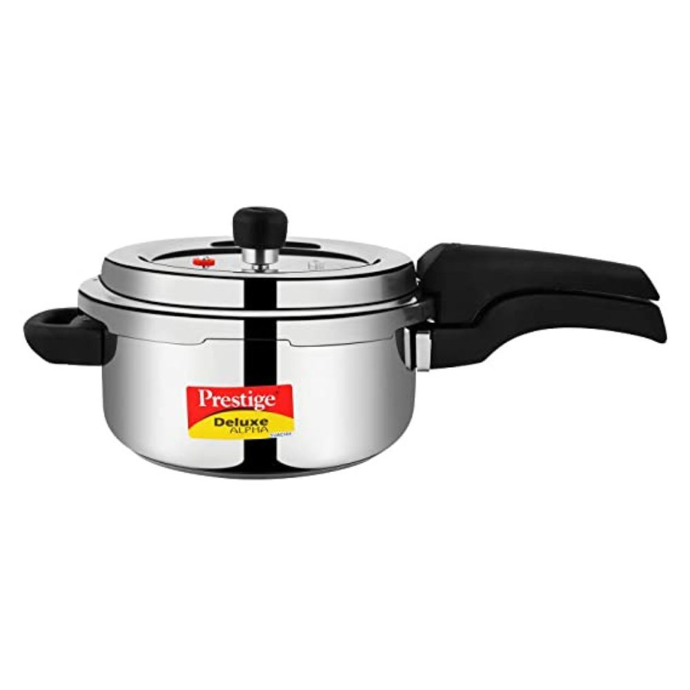 Prestige Deluxe Alpha Svachh Stainless Steel Spillage Control Pressure Cooker 3 L Silver