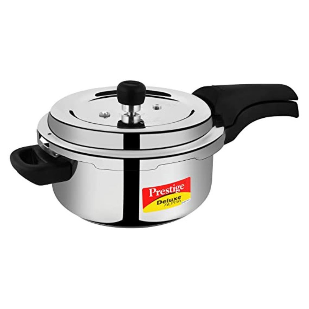 Prestige Deluxe Alpha Svachh Stainless Steel Spillage Control Pressure Cooker 3 L Silver