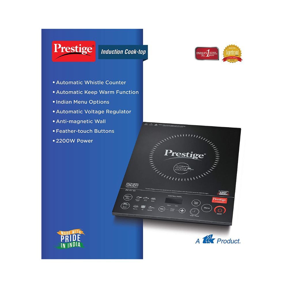 Prestige Induction Cooktop Pic 61 V3 2200 Watts - Black