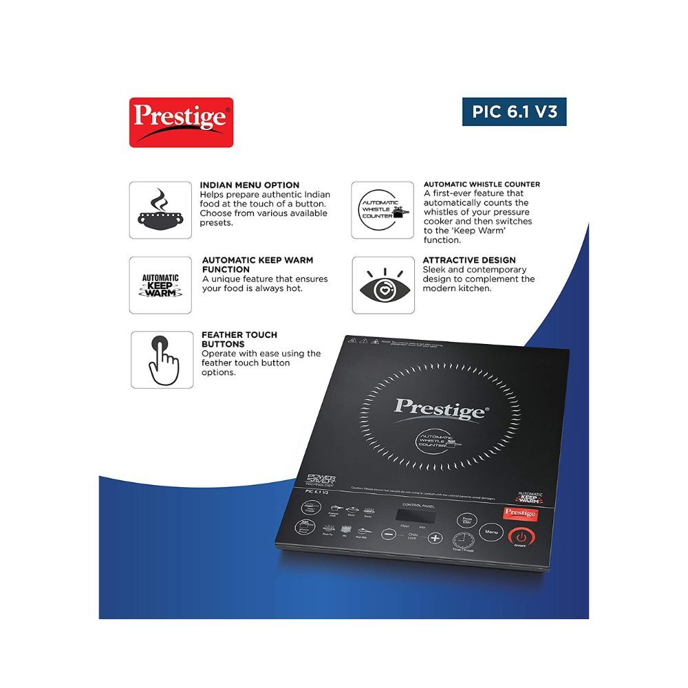 Prestige Induction Cooktop Pic 61 V3 2200 Watts - Black