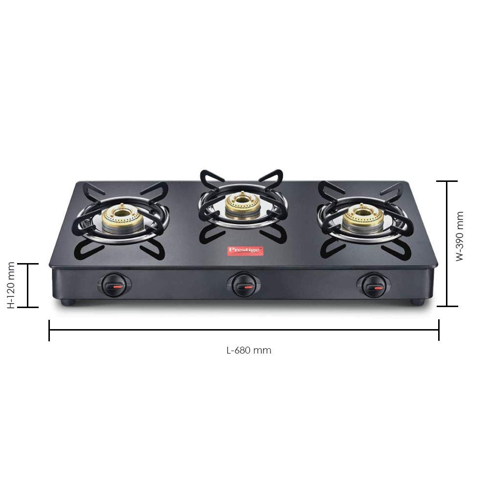 Prestige IRIS Toughened Glass-Top 2 Brass Burner LPG Gas Stove