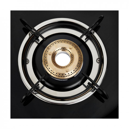 Prestige Marvel Glass Top 4 Burner Gas Stove Manual Ignition black