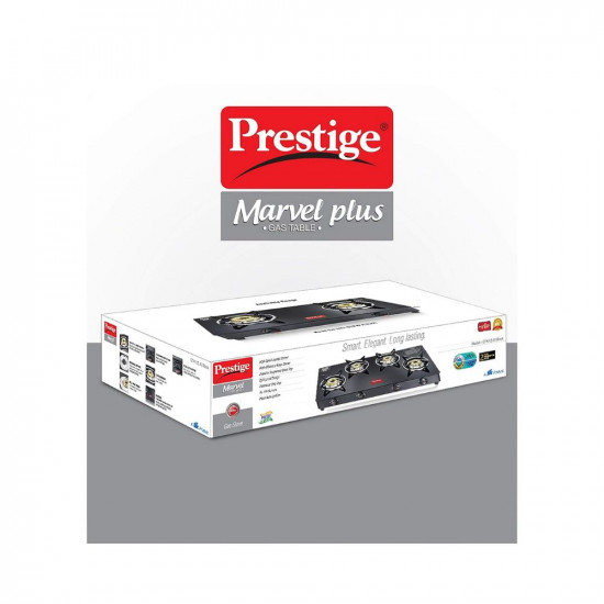 Prestige Marvel Plus Gas Stove GTM 04 - Black Manual 4 Burner