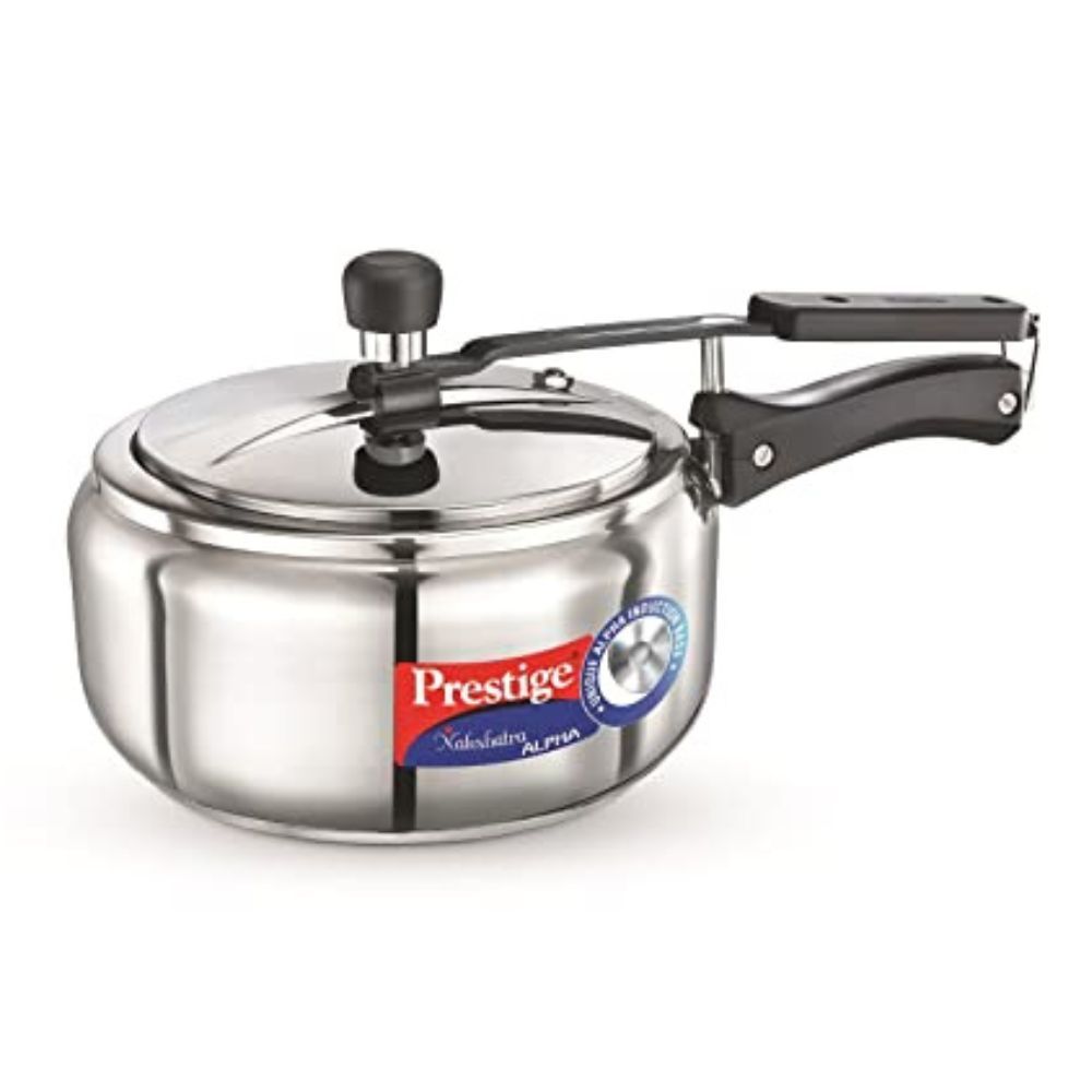Prestige Nakshatra Alpha Stainless Steel Inner Lid Pressure Cooker 35 Litres Silver
