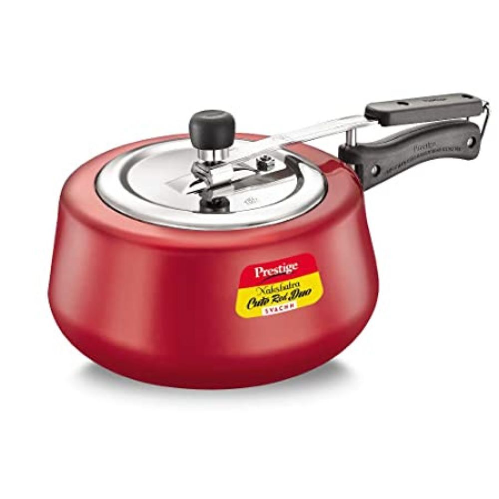 Prestige Nakshatra Cute Red Duo Svachh Aluminium Inner Lid Pressure Cooker 30 Litre Powder Coated Medium 10765Visit the Prestige Store