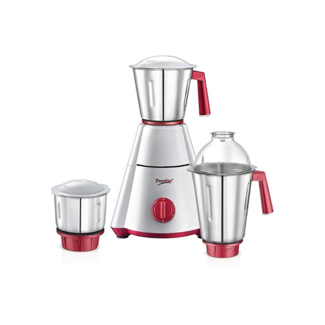 Prestige Nakshatra Plus 750W 750-Watt Mixer Grinder - Nakshatra Plus with 3 Jars White  Red