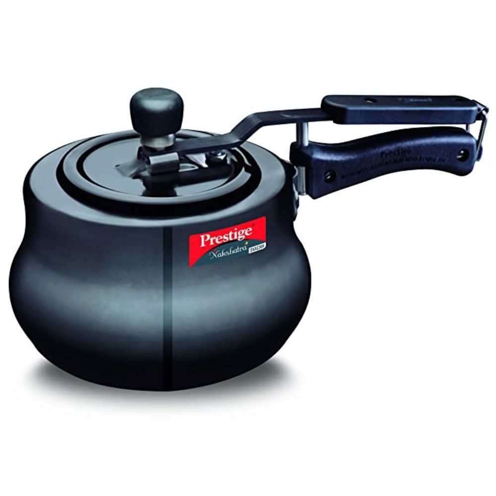 Prestige Nakshatra Plus Svachh Hard Anodised Spillage Control Handi Pressure Cooker 3 L Black