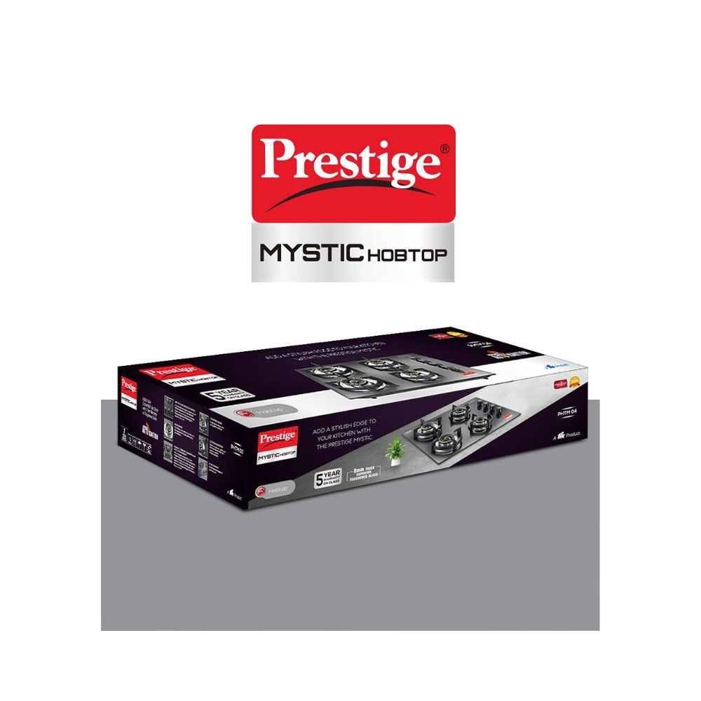Prestige PHTM 04 Glass Top Mystic HobTop, 4 Burner