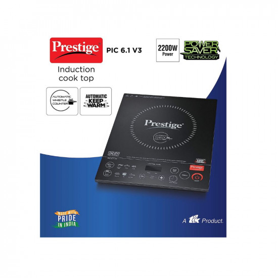 Prestige PIC 61 V3 2200 Watts Indian Menu Options Induction Cooktop Black