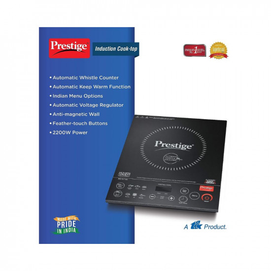 Prestige PIC 61 V3 2200 Watts Indian Menu Options Induction Cooktop Black