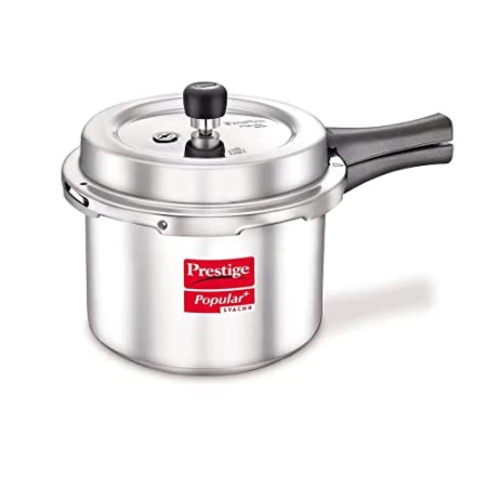 Prestige Popular Plus Svachh Virgin Aluminium Gas and Induction Compatible Pressure Cooker 15 L Silver