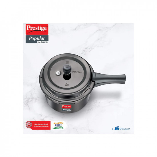 Prestige Popular Svachh Hard Anodised Pressure Cooker30 L Black Deep Lid-Controls Spillage