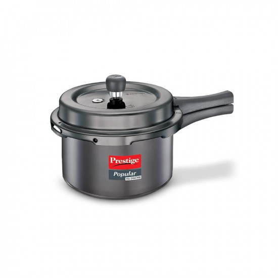 Prestige Popular Svachh Hard Anodised Pressure Cooker30 L Black Deep Lid-Controls Spillage
