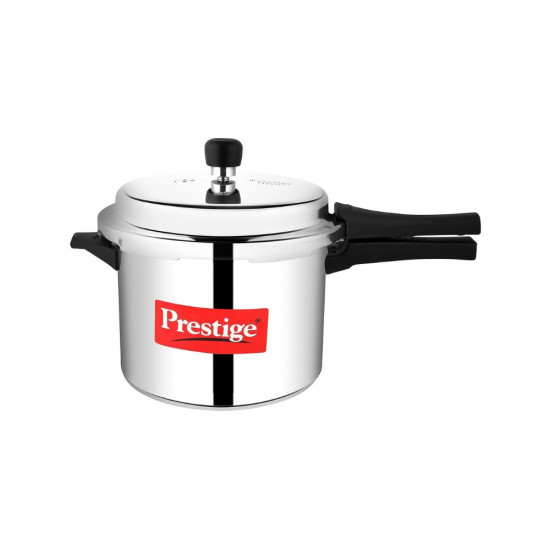 Prestige Popular Virgin Aluminium Precision Weight Valve Outer Lid Pressure Cooker 5 L Silver 5 liters