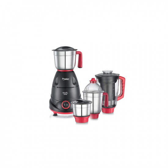 Prestige Regal Mixer Grinder 750W 3 Stainless Steel Jar  1 Juicer Jar Multi-Color Medium