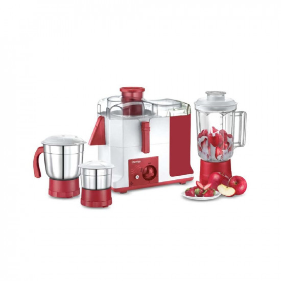 Prestige Stainless Steel Platina Jmg 550-Watt Juicer Mixer Grinder WhiteRedPack of 1 550 Watt