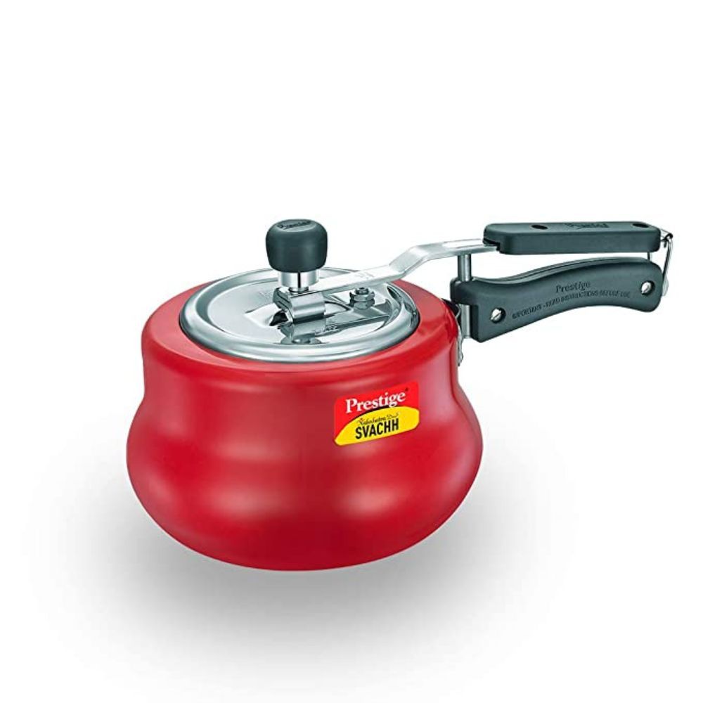 Prestige Svachh 10751 2 L Nakshatra Duo Red Handi with Deep lid for Spillage Control Aluminium Inner Lid