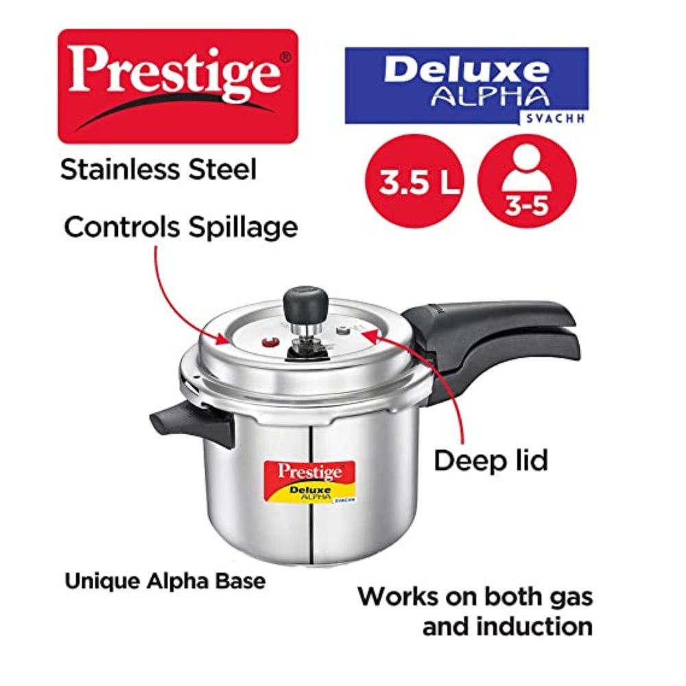 Prestige Svachh Deluxe Alpha 35 Litre Stainless Steel Outer Lid Pressure Cooker