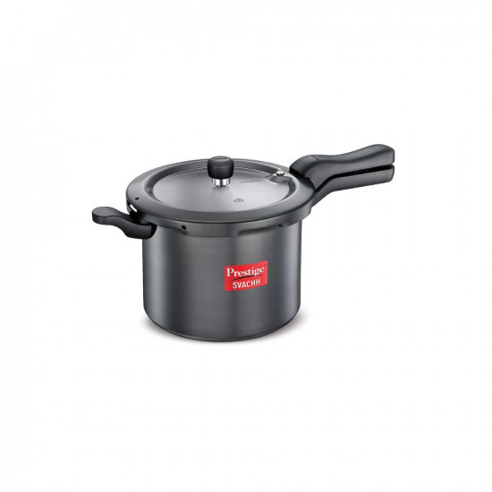 Prestige Svachh Hard Anodised Aluminium Outer Lid Pressure Cooker 75 Litre Black 75 Liter