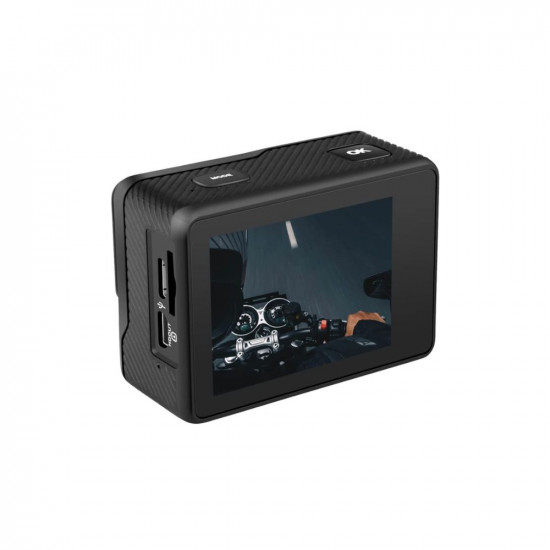 PROCUS Rush 30 Full Pack 24MP Real 4K 30fps Action Camera Waterproof with EIS Video Stabilization External Mic 2 Batteries and WiFi Black with EIS