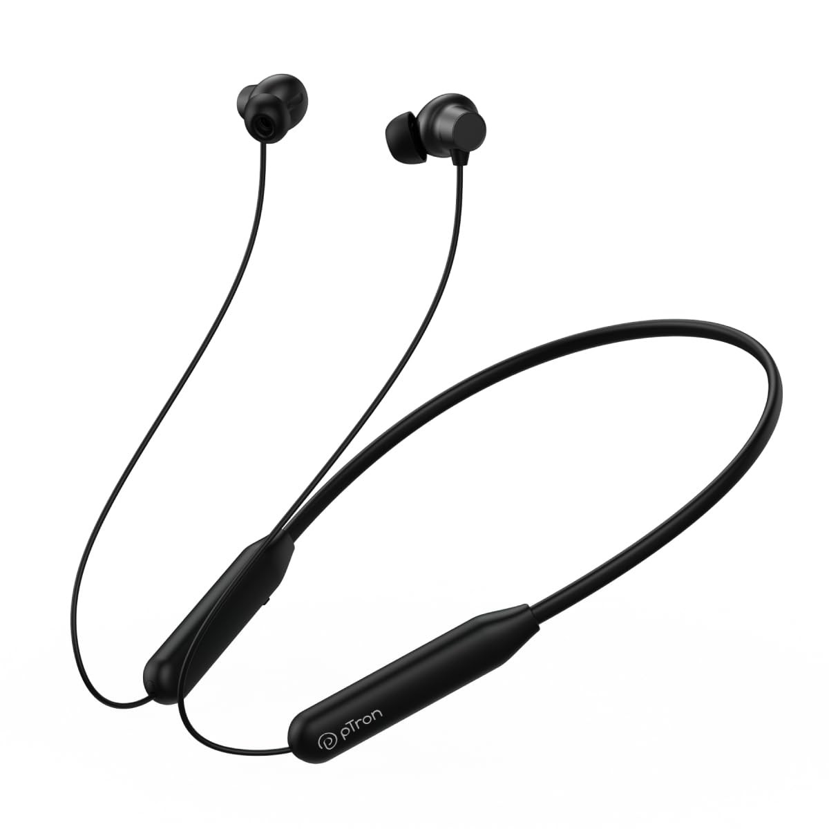 pTron Newly Launched Tangent Eon in-Ear Bluetooth 53 Wireless Headphones 45H Playtime HD Mic  TruTalk AI-ENC Calls MovieMusic Modes Dual Device Pairing  Type-C Fast Charging  IPX5 Black