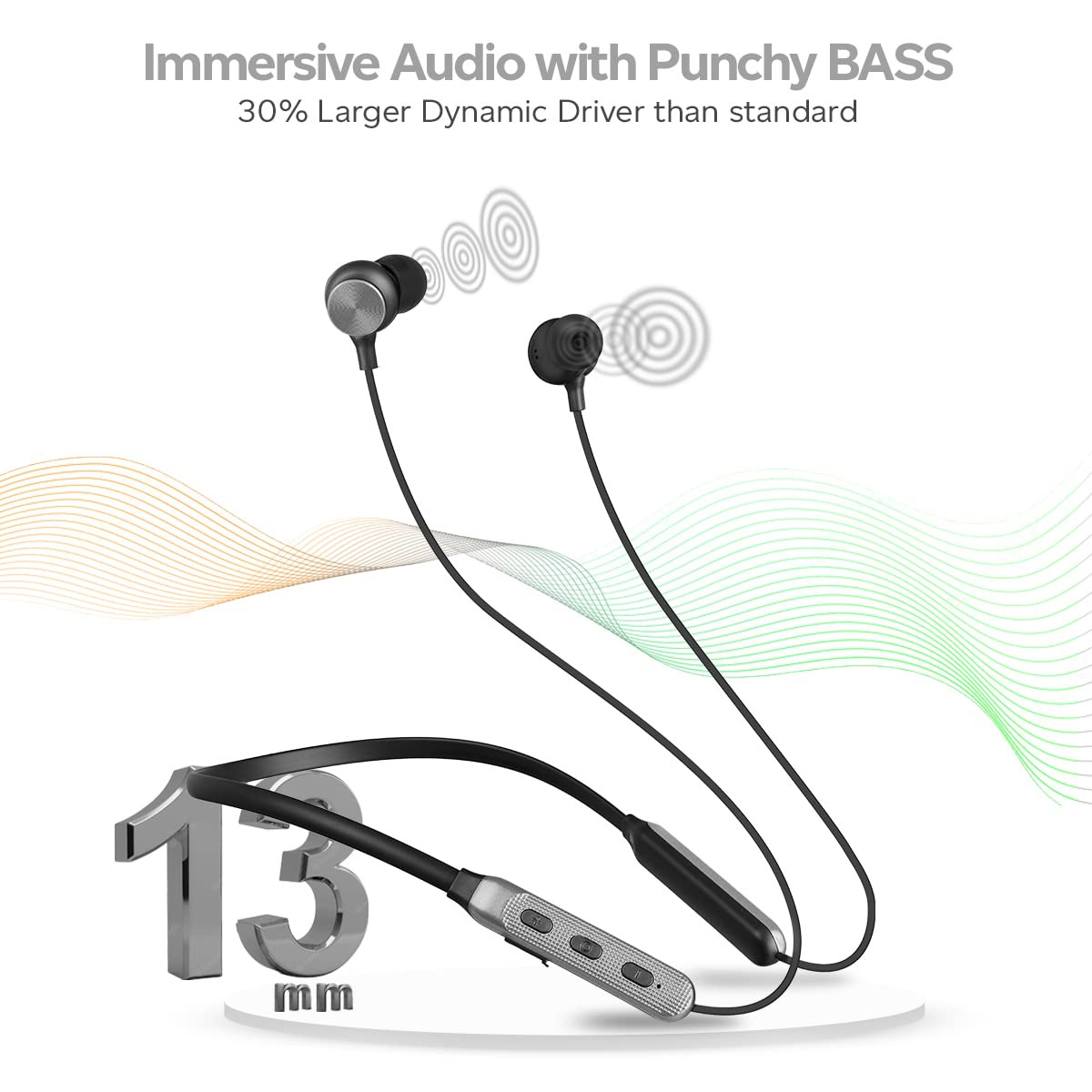 pTron Tangent Duo Bluetooth 52 Wireless in Ear Headphones 13mm Driver Deep Bass HD Calls Fast Charging Type-C Neckband Dual Pairing Voice Assistant  IPX4 Water Resistant BlackGrey