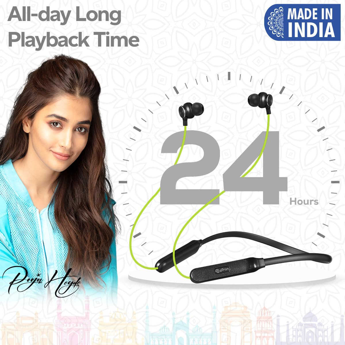pTron Tangent Duo Bluetooth 52 Wireless in-Ear Headphones 13mm Driver Deep Bass HD Calls Fast Charging Type-C Wireless Neckband Dual PairingVoice Assist  IPX4 Water ResistantNeon GreenBlack