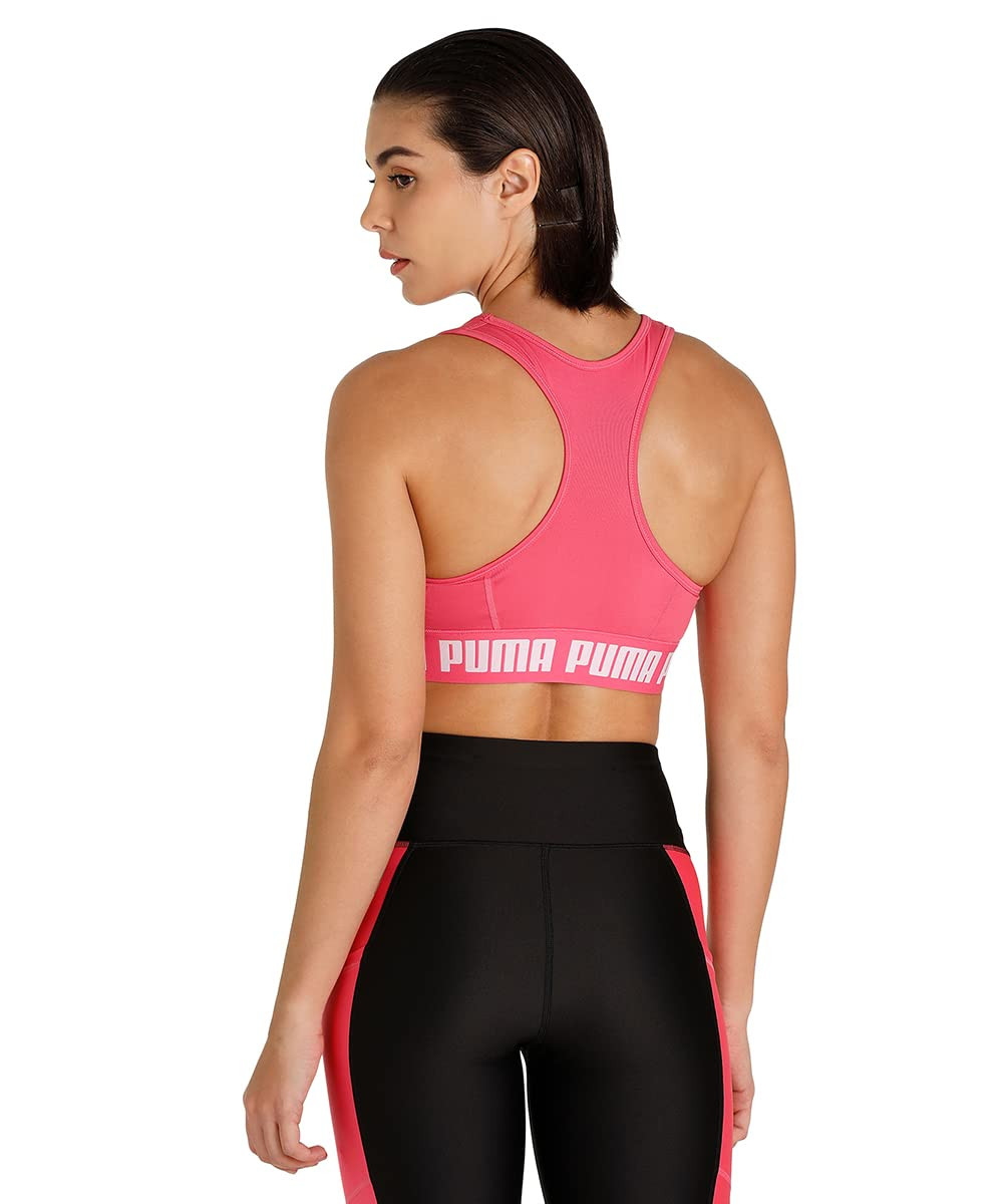 Puma Women's Polyester Wired Classic Sports Bra (52159882_Sunset Pink_XL), Size XL